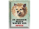Vianmo Insegna Di Latta 40X30 Cm Hund In Diesem Haus Wacht Ein Spitz