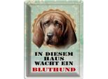Vianmo Insegna Di Latta 40X30 Cm Hund In Diesem Haus Wacht Bluthund