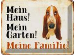 Vianmo Insegna Di Latta 30X40 Cm Hund Bassett Mein Haus Garten Familie
