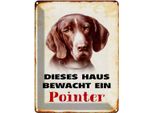 Vianmo Insegna Di Latta 40X30 Cm Hund Dieses Haus Bewacht Ein Pointer