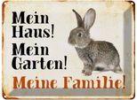 Vianmo Insegna Di Latta 30X40 Cm Tiere Hase Mein Haus Garten Familie