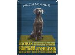 Vianmo Insegna Di Latta 40X30 Cm Weimaraner Hund Wachsam Schnell
