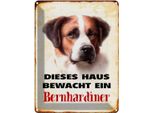 Vianmo Insegna Di Latta 40X30 Cm Hund Dieses Haus Bewacht Bernhardiner