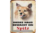 Vianmo Insegna Di Latta 40X30 Cm Hund Dieses Haus Bewacht Ein Spitz