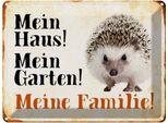 Vianmo Insegna Di Latta 30X40 Cm Tiere Igel Mein Haus Garten Familie