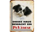 Vianmo Insegna Di Latta 40X30 Cm Hund Dieses Haus Bewacht Ein Pekinese