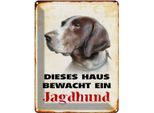 Vianmo Insegna Di Latta 40X30 Cm Hund Dieses Haus Bewacht Ein Jagdhund