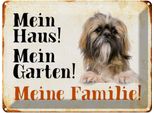 Vianmo Insegna Di Latta 30X40 Cm Hund Pekinese Mein Haus Garten Familie