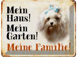 Vianmo Insegna Di Latta 30X40 Cm Hund Malteser Mein Haus Garten Familie