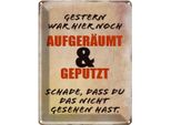 Vianmo Insegna Di Latta 40X30 Cm Gestern War Hier Noch AufgeräUmt