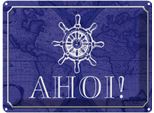 Vianmo Insegna Di Latta 30X40 Cm Ahoi Schiff Boot Seemann