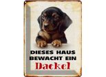 Vianmo Insegna Di Latta 40X30 Cm Hund Dieses Haus Bewacht Ein Dackel