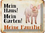 Vianmo Insegna Di Latta 30X40 Cm Tiere Schwein Mein Haus Garten Familie