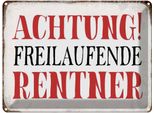 Vianmo Insegna Di Latta 30X40 Cm Achtung Freilaufende Rentner