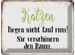 Vianmo Insegna Di Latta 30X40 Cm Katzen Liegen Nicht Faul Rum
