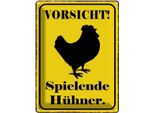 Vianmo Insegna Di Latta 40X30 Cm Vorsicht Spielende HüHner