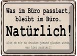 Vianmo Insegna Di Latta 30X40 Cm Was Im BüRo Passiert Bleibt Im