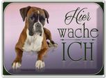 Vianmo Insegna Di Latta 30X40 Cm Hund Deutscher Boxer Hier Wache Ich