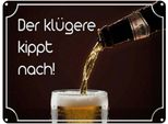 Vianmo Insegna Di Latta 30X40 Cm Bier Der KlüGere Kippt Nach