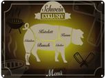 Vianmo Insegna Di Latta 30X40 Cm Fleisch Schwein Exklusiv Menü