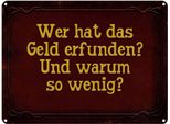 Vianmo Insegna Di Latta 30X40 Cm Wer Hat Das Geld Erfunden Und