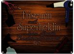 Vianmo Insegna Di Latta 30X40 Cm Friseurin Superheldin