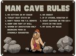 Vianmo Insegna Di Latta 30X40 Cm Man Cave Rules MäNner Regeln