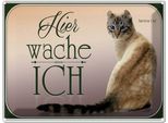 Vianmo Insegna Di Latta 30X40 Cm Katze American Curl Hier Wache Ich