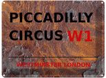 Vianmo Insegna Di Latta 30X40 Cm London Westminster Piccadilly Circus W1