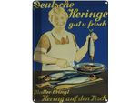Vianmo Insegna Di Latta 40X30 Cm Fisch Deutsche Heringe Gut Frisch Dekoschild