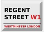 Vianmo Insegna Di Latta 30X40 Cm London Westminster Regent Street W1