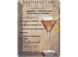 Vianmo Insegna Di Latta 40X30 Cm Alkohol Manhattan Equipment Ingredients