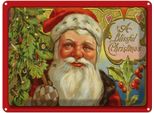 Vianmo Insegna Di Latta 30X40 Cm Santa Claus Tannenbaum