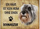 Vianmo Insegna In Legno 30X40 Cm Schnauzer Hund Ohne Kein Heim