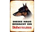 Vianmo Insegna In Legno 40X30 Cm Hund Dieses Haus Bewacht Ein Dobermann