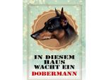 Vianmo Insegna In Legno 40X30 Cm Hund In Diesem Haus Wacht Ein Dobermann