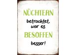 Vianmo Insegna In Legno 40X30 Cm NüChtern War Besoffen Besser