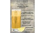 Vianmo Insegna In Legno 40X30 Cm Alkohol Gin Fizz Equipment Ingredients
