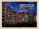 Vianmo Insegna In Legno 30X40 Cm Hamburg DeichstraßE Fluss