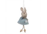 Clayre & Eef Ciondolo Pasquale Coniglio 14 Cm Blu Sintetico