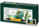 Faber-Castell Pitt Artist Pen Doppio Pennarello A Inchiostro - Confezione Da 5 Animali