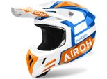 Casco Motocross Airoh Aviator Ace 2 Sake, Bianco/Blu/Arancio, S (55/56)