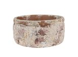 Vaso Da Fiori Clayre & Eef Ø 18X8 Cm Beige Brown Terracotta