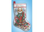 Kit Punto Croce Contato Design Works "Angelo Di Natale Con Calza"", 43X30 Cm"