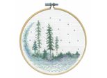 Confezione Da Ricamo A Punto Croce Design Works Con Telaio Da Ricamo "Forest"", Schema Di Conteggio, Diam. 15 Cm"