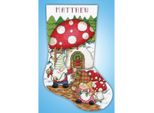 Kit Per Ricamo A Punto Croce Design Works "Calza Di Natale Gnomo Home"", Schema Contato, 43X30Cm"
