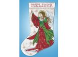Kit Per Ricamo A Punto Croce Design Works "Calza Di Natale Angelo Della Gioia"", Schema Contato, 43X30Cm"