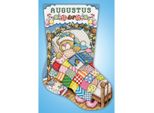 Kit Per Ricamo A Punto Croce Design Works "Calza Di Natale Orsetto Che Dorme"", Schema Contato, 43X30Cm"