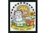Kit Per Ricamo A Punto Croce Design Works "Home Sweet Home, Cat"", Schema Contato, 20X25Cm"