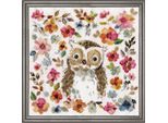 Kit Per Ricamo A Punto Croce Design Works "Gufo Acquerello"", Schema Contato, 25X25Cm"